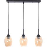 Woodhub Ilyo Modern Tasarım Yemek Masası - Salon - Mutfak Sıralı Bal Camlı 3 Lü Avize - 1 - Ahşap