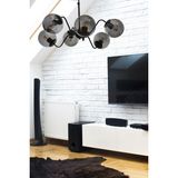 Woodhub Karmen 6.lı Siyah Füme Glob Camlı Avize - 1 - Ahşap