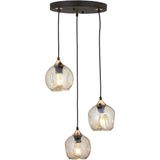 Woodhub Karya 3lü Yuvarlak Siyah Gold Modern Sarkıt Genç Odası Yatak Odası Retro Salon Avize - 1 - Ahşap