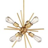 Woodhub Kirpi 6'lı Eskitme Modern Avize - 1 - Ahşap