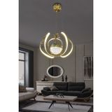 Woodhub Kumandalı Modern Sarkıt 3 Renk Toplu LED Avize Salon - Oturma Odası Ledli Avize - 1 - Ahşap