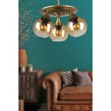Woodhub Lamina 3.lü Eskitme Kasa Düz Bal Camlı Avize - 1 - Ahşap