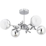 Woodhub Ledli Nairobi Gümüş 4'lü Kristal Taşlı Lü x Modern LED Avize - 1 - Ahşap