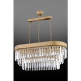 Woodhub Linda Yemek Masası Eskitme Lü x Kristal Taşlı Avize