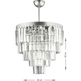 Woodhub Linsa 45 cm 'lik Kristal Cam Taşlı Lüks Avize - (Gümüş Yaldız) - 1 - Ahşap