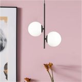 Woodhub Malibu 2 Li Siyah Beyaz Camlı Modern Genç Odası Mutfak Yatak Odası Retro Salon Avize - 1 - Ahşap