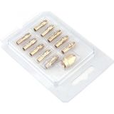 Woodhub Mandren 10 Adet Dremel Gravür Hobi Motoru Matkap Ucu Şaft Mil + Kafa 0.5 - 3.2mm - Altın