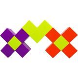 Woodhub Manyetik Blok (Floresan Renkler)- 16 Küp Eğitici Puzzle Küpler 3 Yaş Eğitici Oyuncak - Ahşap Desenli