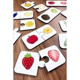 Woodhub Meyveleri Öğreniyorum Ahşap Iki Parçalı Eşleştirme Oyunu Okul Öncesi Bebek Eğitici Oyuncak - Ahşap Desenli