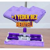 Woodhub Mikrofiber Mandallı Mop Seti, Teleskopik Saplı, Yedek Bezli, Kolay Temizlik - Mor - Seçenek 1