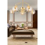 Woodhub Mildred 5'li Gold Bal Camlı Modern Sarkıt Genç Odası Mutfak Yatak Odası Salon Sarkıt Avize - 1 - Ahşap