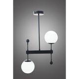Woodhub Mirza 2 Li Siyah Plafonyer Avize-Beyaz Camlı - 1 - Ahşap