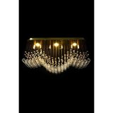 Woodhub Modern Tasarım 70*20 cm / 6 Duylu Lü x Model Kristal Taşlı Misinalı Avize - 1 - Ahşap