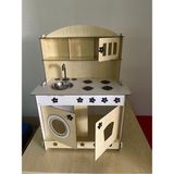 Woodhub Montessori Eğitici Ahşap Oyuncak Mutfak Dolabı 3mm Akça Ağaç 84*60 - Ahşap Desenli