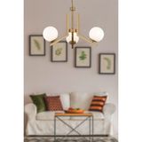 Woodhub Morgan 3 Lü Eskitme Boyalı Beyaz Camlı Modern Genç Odası Yatak Odası Salon Avize - 1 - Ahşap