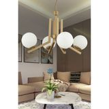 Woodhub Morgan 4 Lü Eskitme Boyalı Beyaz Camlı Modern Genç Odası Yatak Odası Salon Avize - 1 - Ahşap