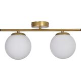 Woodhub Nika Modern Salon - Mutfak - Yatak Odası Eskitme Beyaz Cam Modern 2 Li Avize - 1 - Ahşap