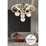 Woodhub Octavia Kumandalı 3 Renk Işık Özellikli Modern Gold Kaplama Sarkıt LED Avize Salon Avize - 1 - Ahşap