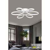 Woodhub Papatya Modern Sıva Üstü LED Avize Oda Salon Ledli Avize – Beyaz Kasa Sarı Işık - 1 - Ahşap