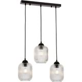 Woodhub Pera 3lü Şeffaf Camlı Modern Sarkıt Avize - 1 - Ahşap
