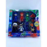 Woodhub Pijamaskeliler Pjmasks Figür Oyuncakları 10 Lu Set - Ahşap Desenli