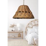 Woodhub Rattan Bambu Hasır Sarkıt Avize 35 cm Zincirli Eskitme Tesisatlı - 1 - Ahşap