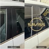 Woodhub Renault Fluence 3m Bant Kapı Direk Seti Maun Kaplama ,dış Cam Çıta Kaplama,piano Black Siyah