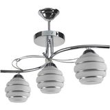 Woodhub Rengin Modern Kromrenk 2046 Gümüş Camlı Salon - Mutfak - Yatak Odası 3 Lü Avize - 1 - Ahşap