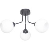 Woodhub Rosa Modern Lüks Tasarım Tavan Plafonyer Siyah Renk Beyaz Camlı 3lü Avize - 1 - Ahşap