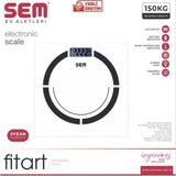 Woodhub Sağlıklı ve Doğru Ölçüm Sağlayan Dijital Elektronik Baskül - 1BW-Beyaz
