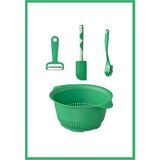 Woodhub Spatula + Soyacak + Süzgeç + Bulaşık Fırçası (Dörtlü Kombin)