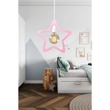 Woodhub Star Yıldız Tekli Avize Sarkıt Modern Rustik Dekoratif Lamba Pembe - 1 - Ahşap