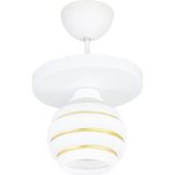 Woodhub Tekli Özel Şeritli Cam Model Modern Plafonyer Avize - 1 - Ahşap