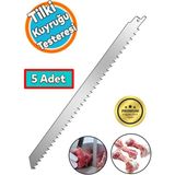 Woodhub Tilki Kuyruğu Kılıç Et Kemik Kesme Testeresi Paslanmaz Çelik Bıçak Bıçağı Ağzı Ucu 30 cm (5 Adet ) - 1 Adet