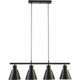 Woodhub Trend Modern Tasarım Siyah Renk Cafe -Yemek Masası Üstü - Salon - Mutfak 4 Lü Avize - 1 - Ahşap