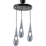 Woodhub TT023-3Y-SY-KR Krom 3 Lü Damla Modeli Yuvarlak Avize - 1 - Ahşap