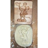 Woodhub Üç Boyutlu Mickey Mouse Çocuk Oyun Hamuru Kalıbı Masif Ahşap - Ahşap Desenli