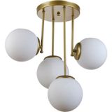 Woodhub Vanessa Modern Tasarım Salon Mutfak Yatak Odası Eskitme Renk Beyaz Camlı 4 Lü Avize - 1 - Ahşap