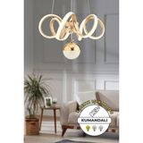 Woodhub Venüs Kumandalı 3 Renk Işık Özellikli Dimmerli Modern Kaplama Sarkıt LED Avize Salon Mutfak Avize - 1 - Ahşap