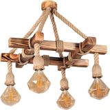 Woodhub Vintage Ahşap Dekoratif 4'lü Otantik Avize Ürün ALS04 - 1
