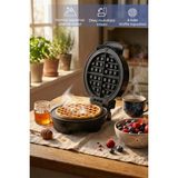 Woodhub Waffle Makinesi, 4 Dilim, Yapışmaz Plaka, 1000W, Pratik ve Kullanışlı - Antrasit