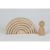 Woodhub Waldorf Naturel Mini Gökkuşağı - Ahşap Desenli