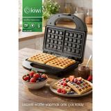 Woodhub Yapışmaz Kaplama Waffle Makinesi Paslanmaz Çelik Kapaklı, Pratik ve Şık - Antrasit