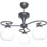 Woodhub Yonca Modern Siyah Renk Beyaz Camlı Salon - Mutfak - Yatak Odası 3 Lü Avize - 1 - Ahşap