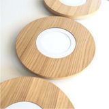 Woodhub Yuvarlak Meşe Kaplama LED Tavan Aydınlatması 33 cm , Yatak Odası, Koridor, Banyo Lambası - Gün Işığı - 1 - Ahşap