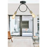 Woodhub Zeyrek 2 Li Siyah Eskitme Modern Plafonyer Genç Odası Mutfak Yatak Odası Avize - 1 - Ahşap