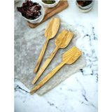 Woodhub Zeytin Ağacı Doğal El Yapımı Tahta Kaşık Spatula Seti 3 Parça Ahşap Yemek Servis Seti
