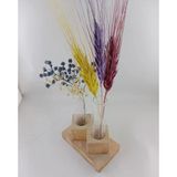 Woodile Doğal Zeytin Kökü Ve Dişbudak Ahşap İkili Deney Tüpü Kuru Çiçek Seti