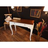 Wooding 110 cm Çekmeceli Masif Beyaz Ceviz Dresuar - Beyaz - Ceviz
