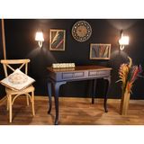 Wooding 120 cm Çift Çekmeceli Masif Dresuar - Lacivert - Ceviz